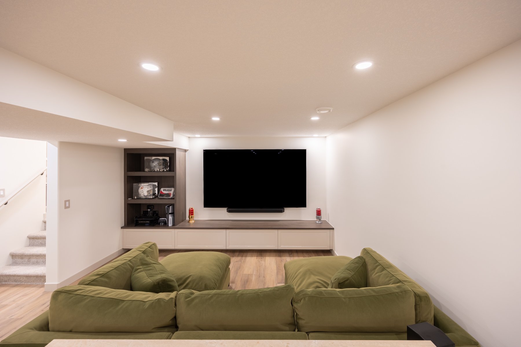 Basement development living room