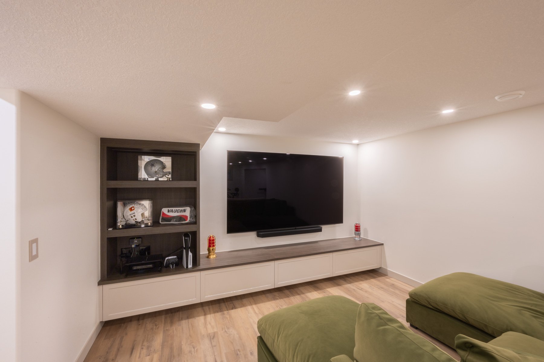Basement tv entertainment center