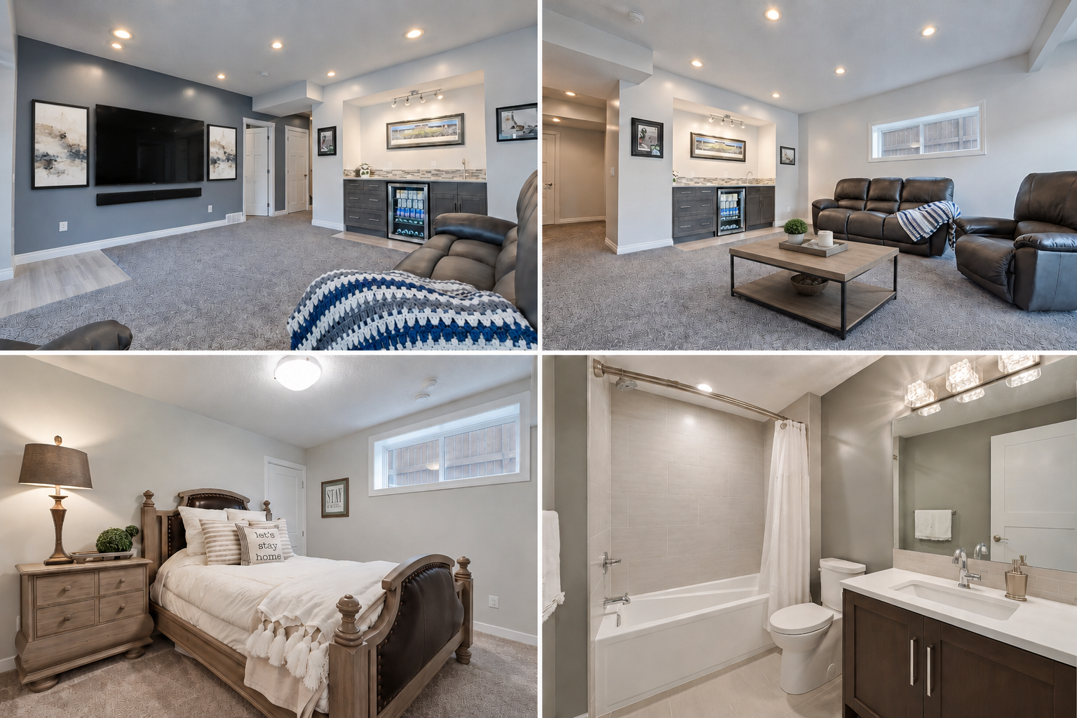 Basement Retreat_ Living, Bedroom, Bath