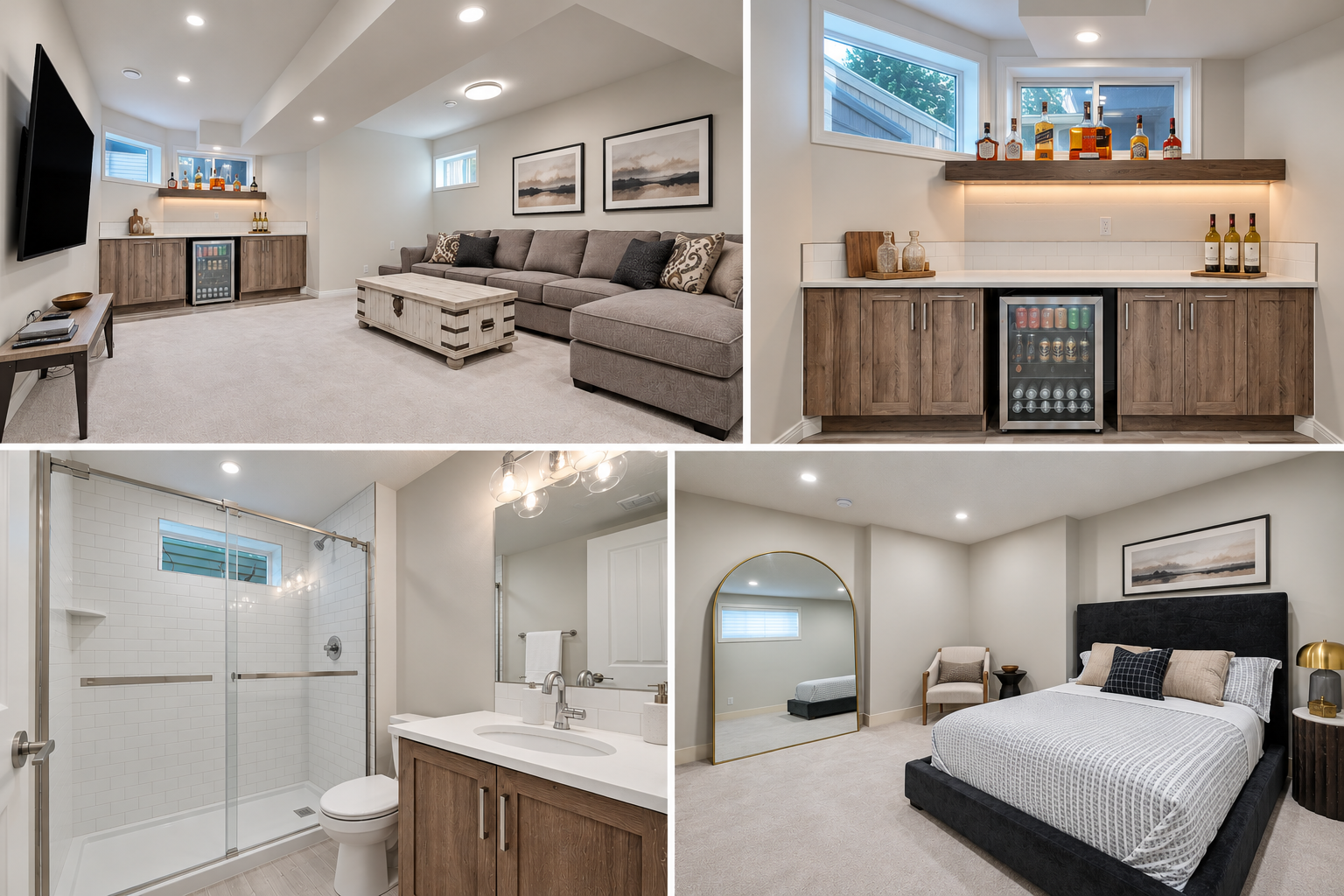 Modern Basement Interior Collage