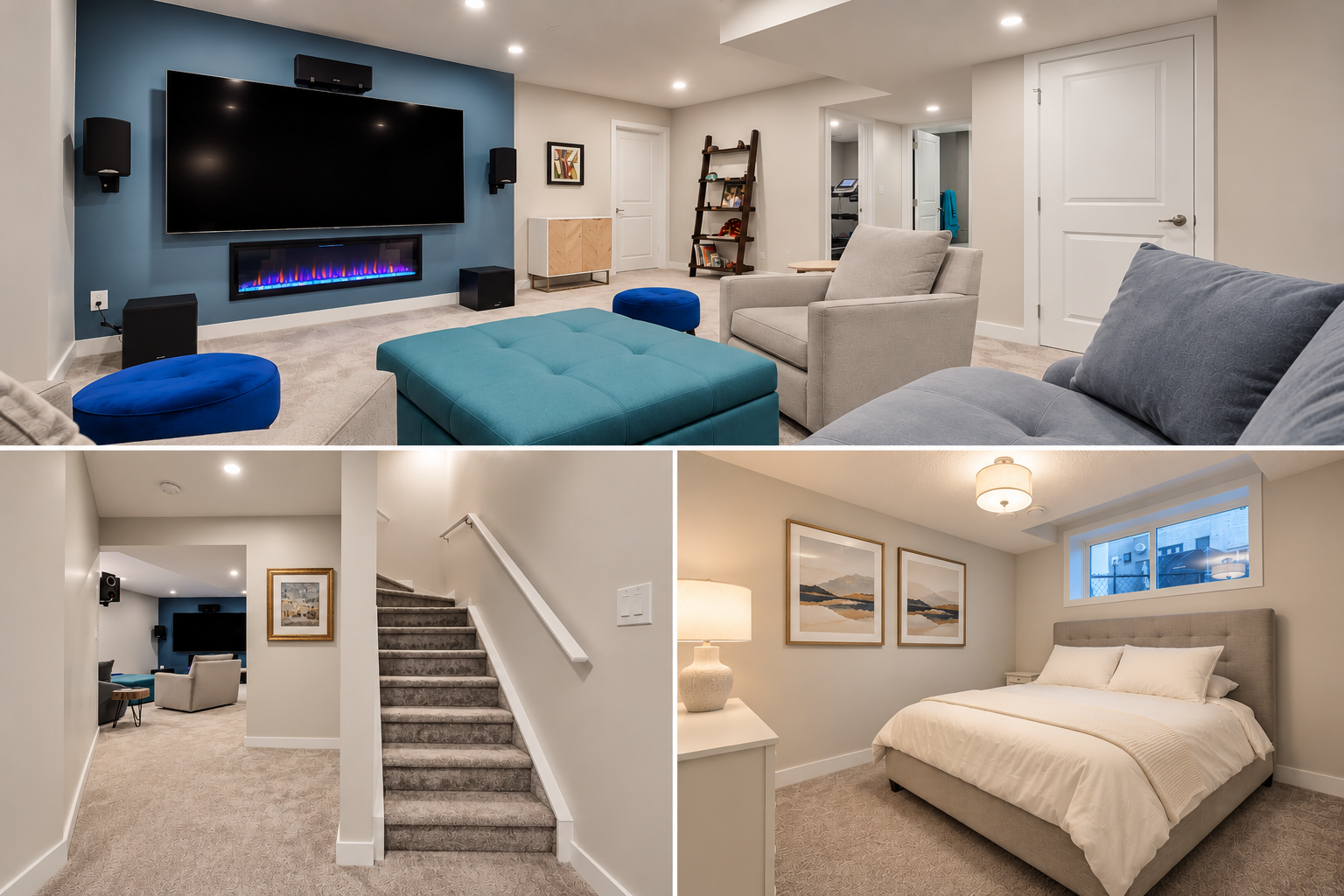 Modern Basement Interior Collage